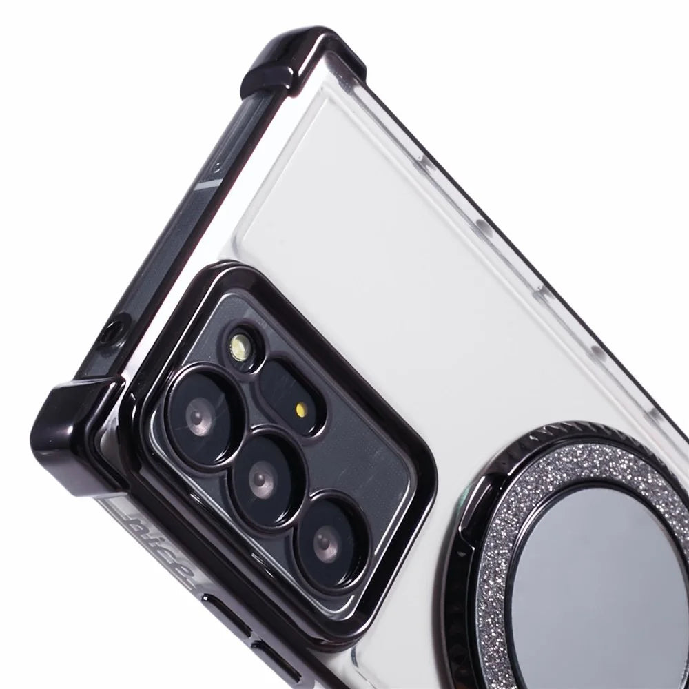 For Samsung Galaxy Note20 Ultra / Note20 Ultra 5G Case Electroplating TPU Cover with Kickstand Mirror -  Black - 7