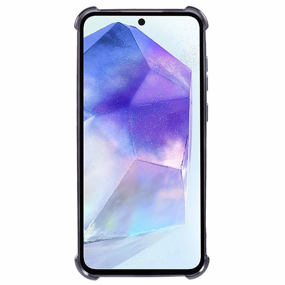 For Samsung Galaxy A55 5G TPU Case Glitter Gradient Electroplated Phone Cover - Black - 2