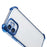 For iPhone 12 Case TPU Clear Back Phone Cover Electroplating Love Heart - Blue - 4