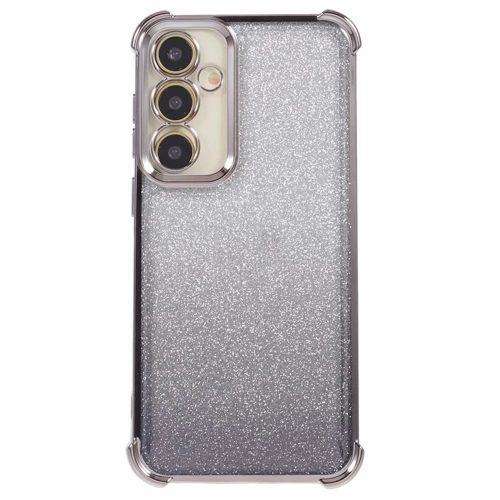 For Samsung Galaxy S23 FE TPU Case Glitter Gradient Electroplated Anti-Drop Phone Cover - Grey - 3