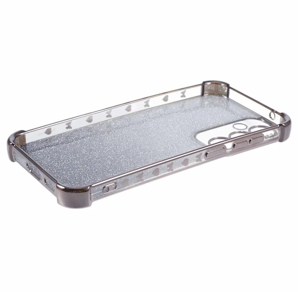 For Samsung Galaxy S23 FE TPU Case Glitter Gradient Electroplated Anti-Drop Phone Cover - Grey - 4