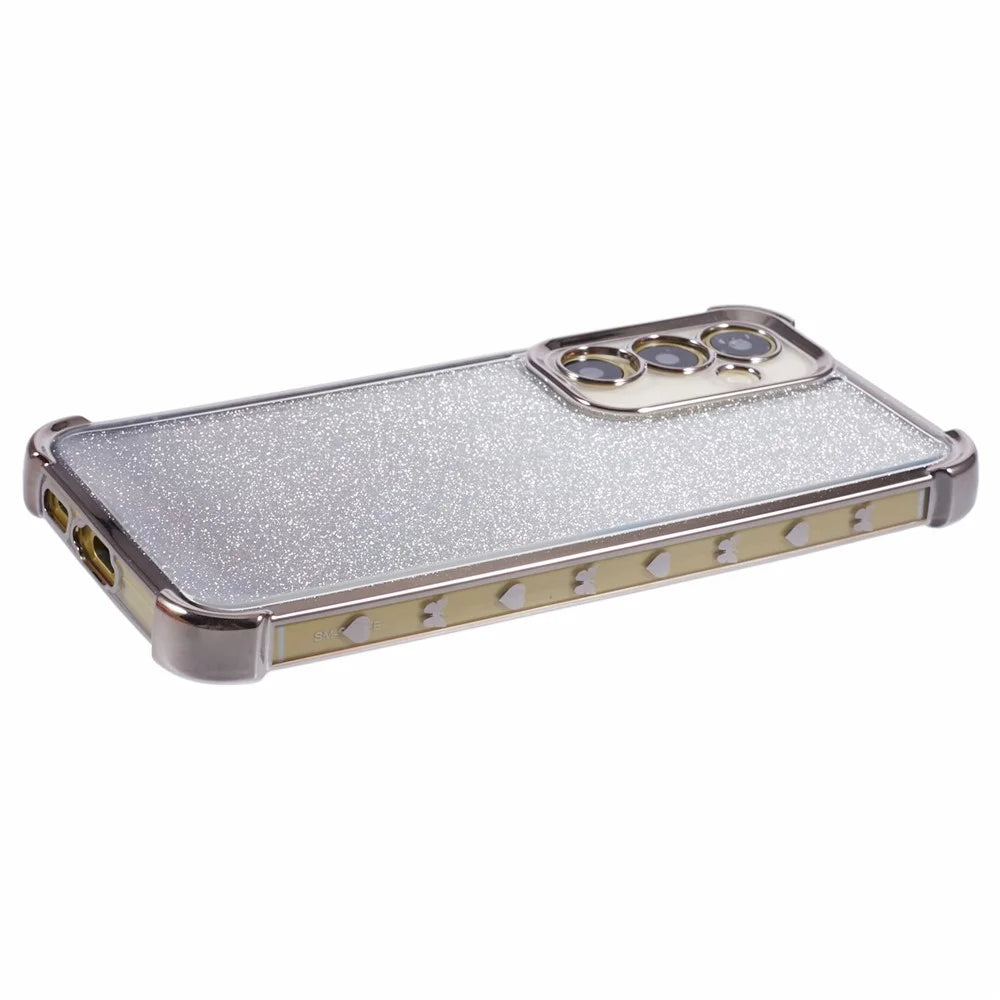 For Samsung Galaxy S23 FE TPU Case Glitter Gradient Electroplated Anti-Drop Phone Cover - Grey - 5