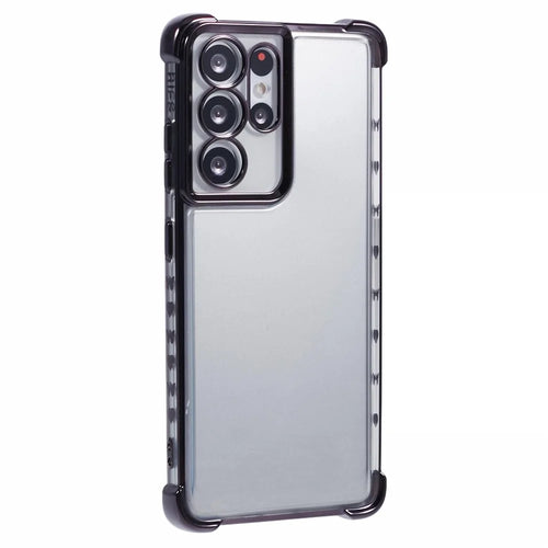 For Samsung Galaxy S21 Ultra 5G Clear Case TPU Back Phone Cover Electroplating Love Heart - Black - 1