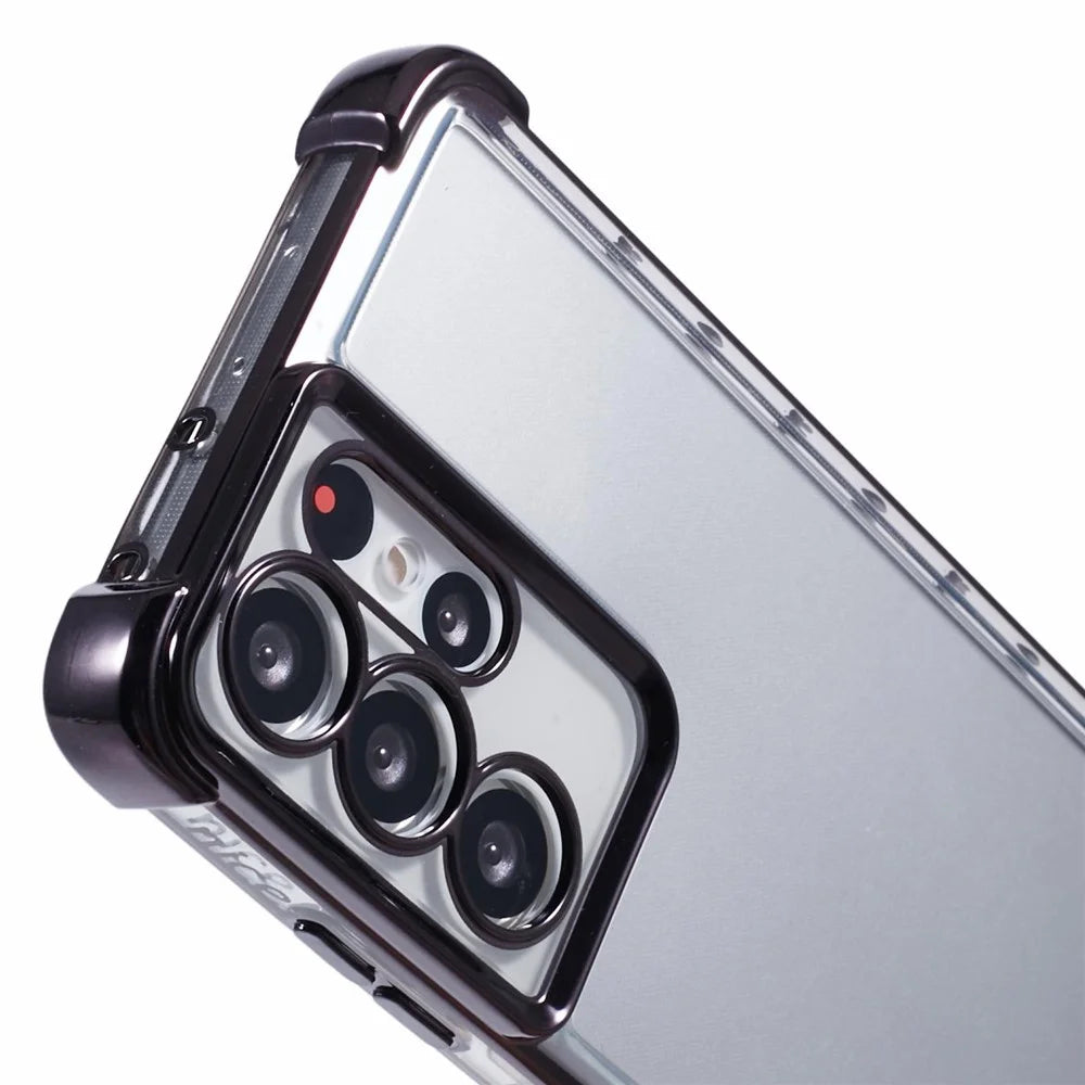 For Samsung Galaxy S21 Ultra 5G Clear Case TPU Back Phone Cover Electroplating Love Heart - Black - 6