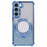 For Samsung Galaxy S23+ Case Glitter Gradient TPU Phone Cover Ring Holder Mirror - Blue - 1