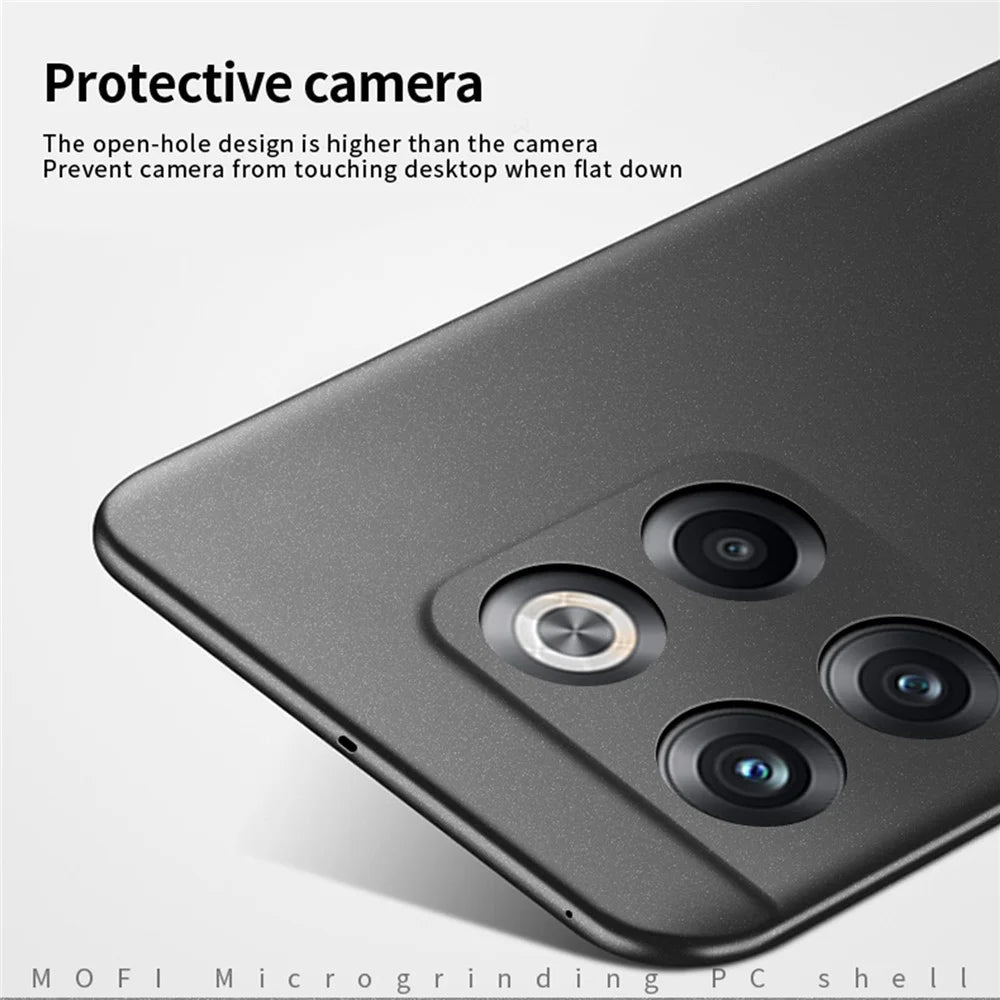 MOFI Shield Matte Series for OnePlus Ace Pro 5G / 10T 5G Ultra Slim Phone Case Drop-proof Hard PC Protective Back Cover - Black - 4