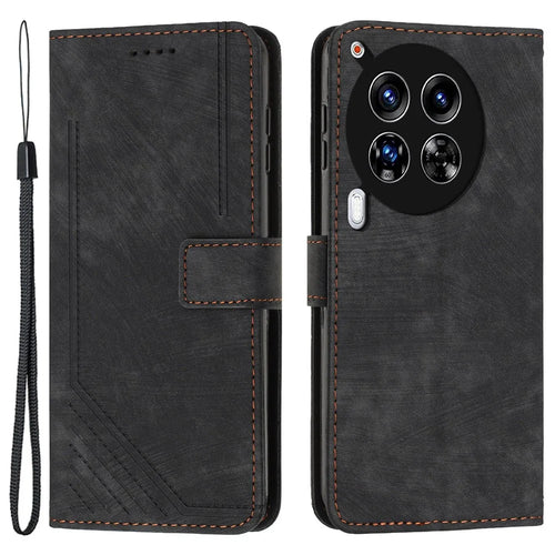 For TECNO Camon 30 4G / 5G Wallet Case Anti-Drop Imprinted PU Leather Flip Phone Cover - Black - 1