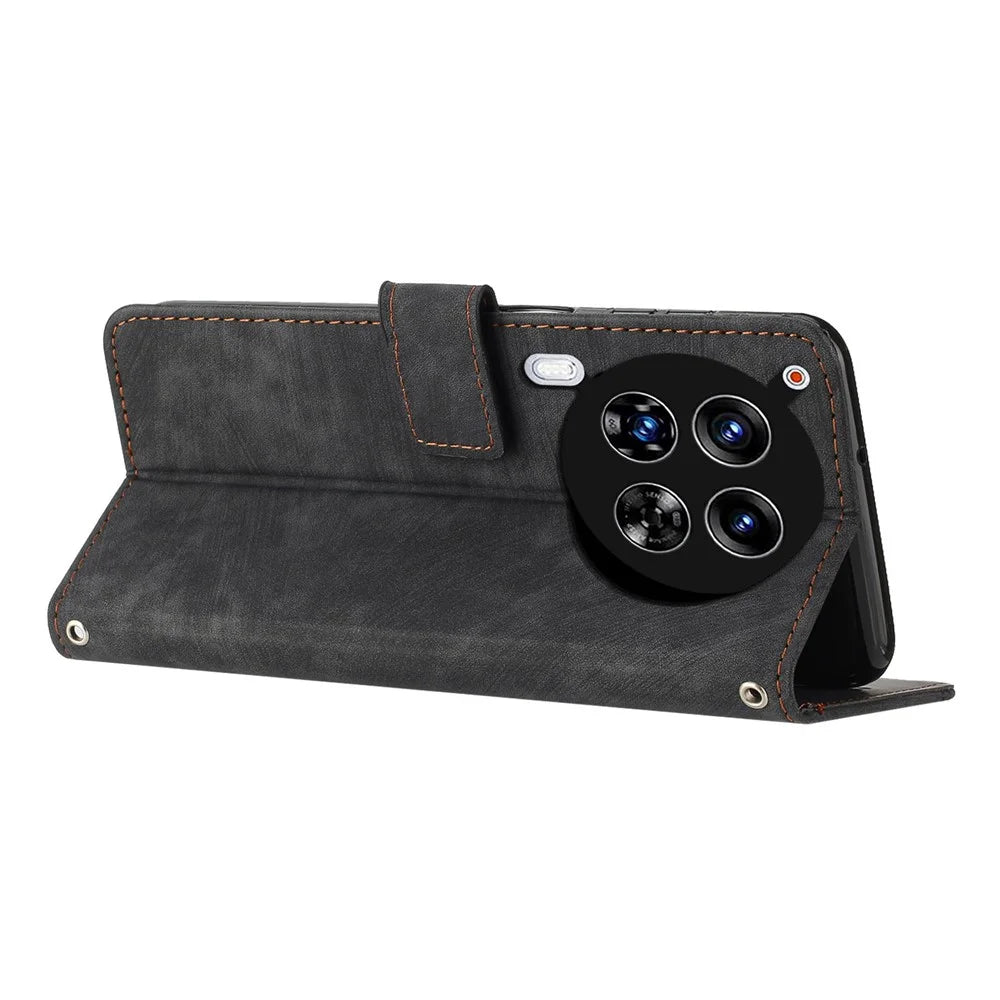 For TECNO Camon 30 4G / 5G Wallet Case Anti-Drop Imprinted PU Leather Flip Phone Cover - Black - 3