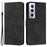 For Realme C65 4G Wallet Case Love Heart Imprinted Skin-Touch Feeling Leather Cover - Black - 1