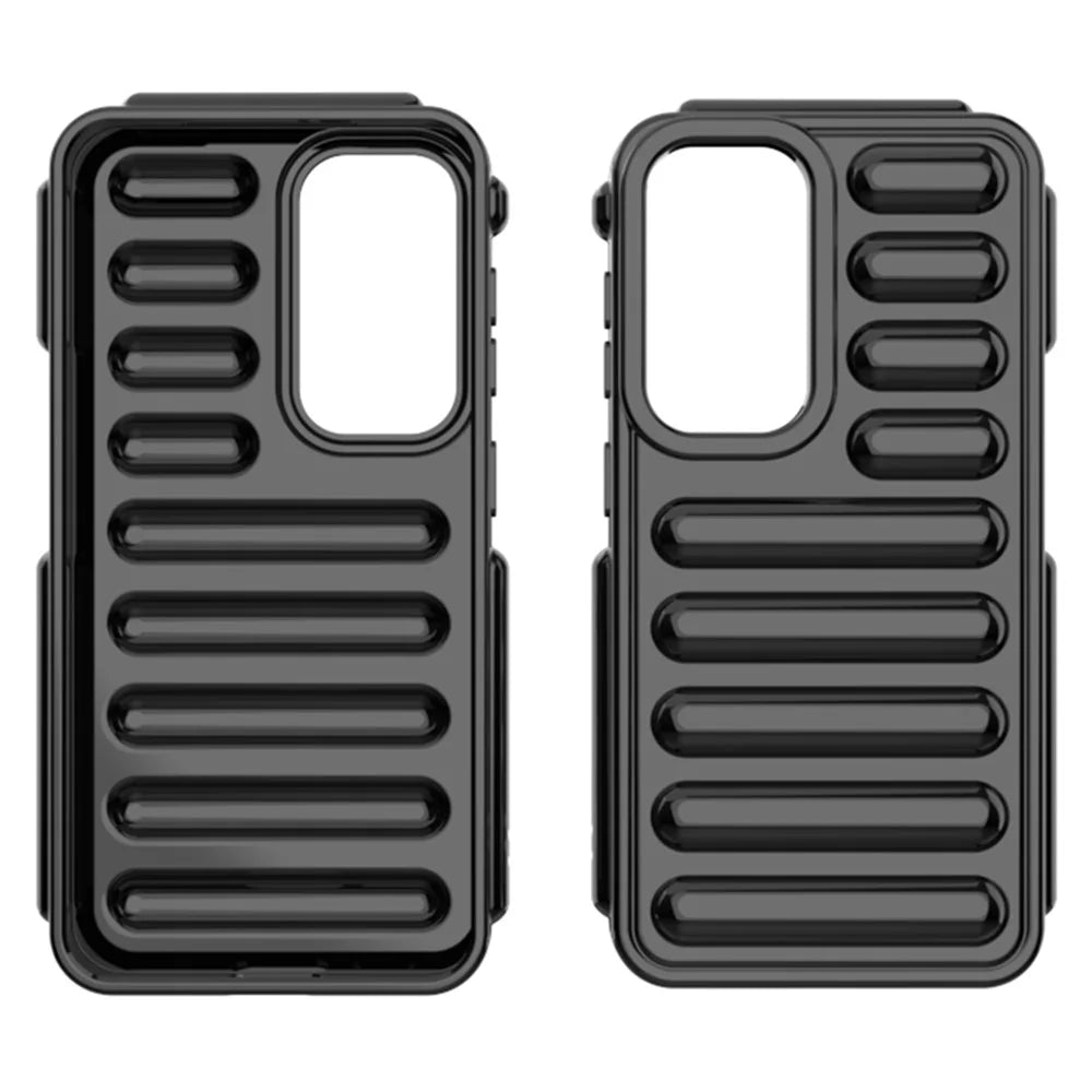 Capsule Series for Samsung Galaxy S23 Phone Case Soft TPU Anti-Scratch Ribbed Back Cover - Black - 2