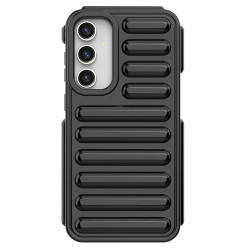 Capsule Series for Samsung Galaxy S23 FE Case Anti-Drop Ribbed Back TPU Phone Cover - Black - 1