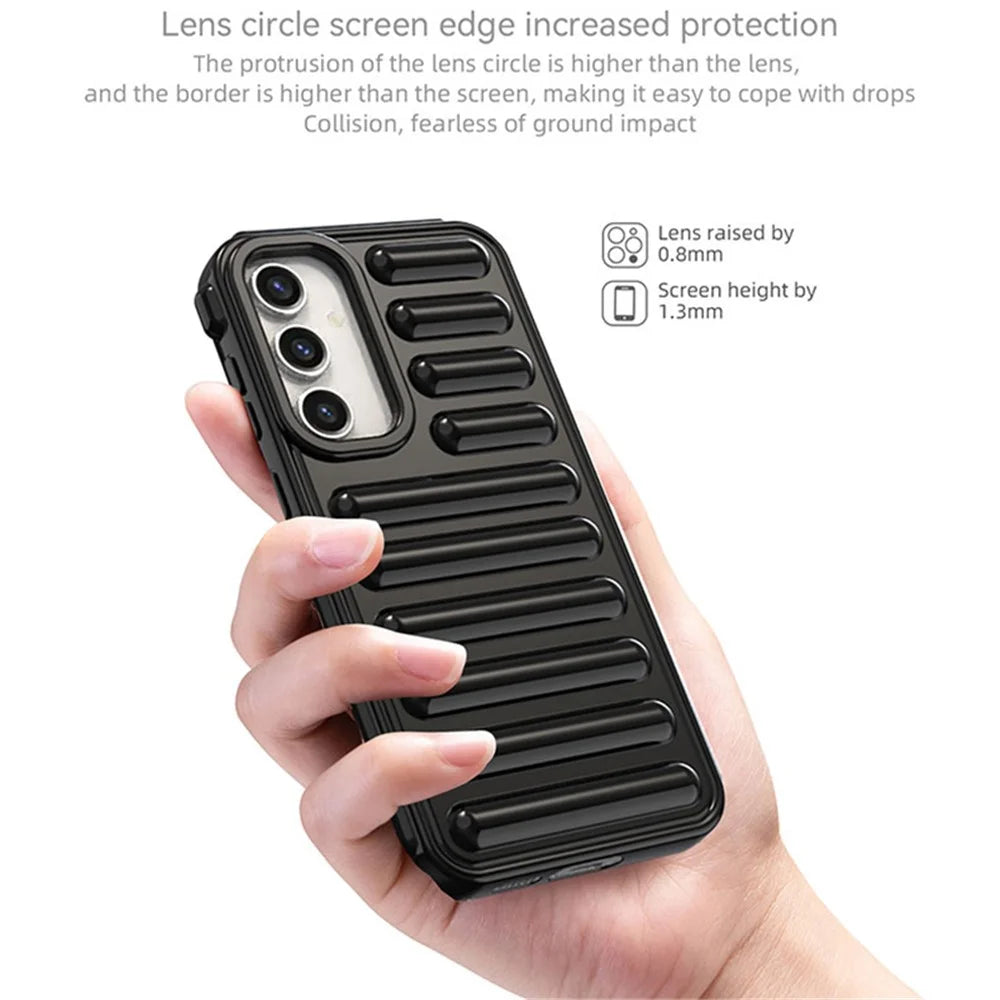 Capsule Series for Samsung Galaxy S23 FE Case Anti-Drop Ribbed Back TPU Phone Cover - Black - 4