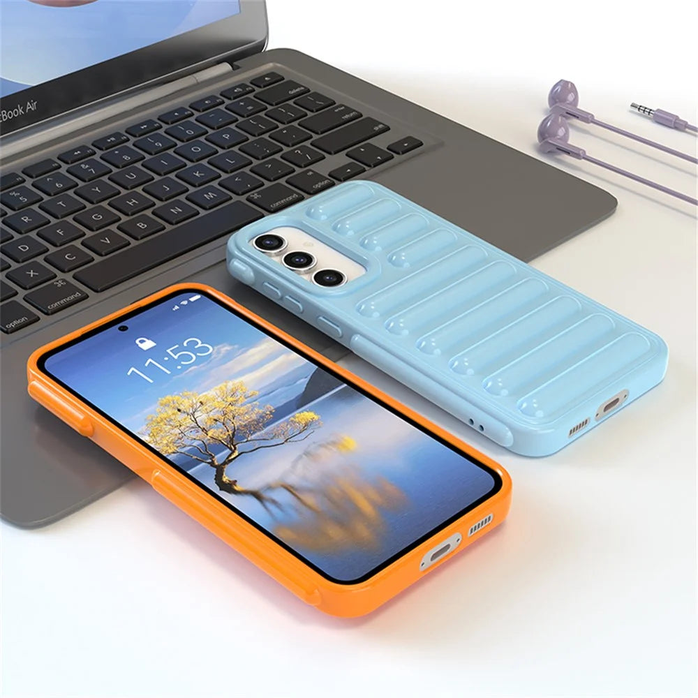 Capsule Series for Samsung Galaxy S23 FE Case Anti-Drop Ribbed Back TPU Phone Cover - Black - 5