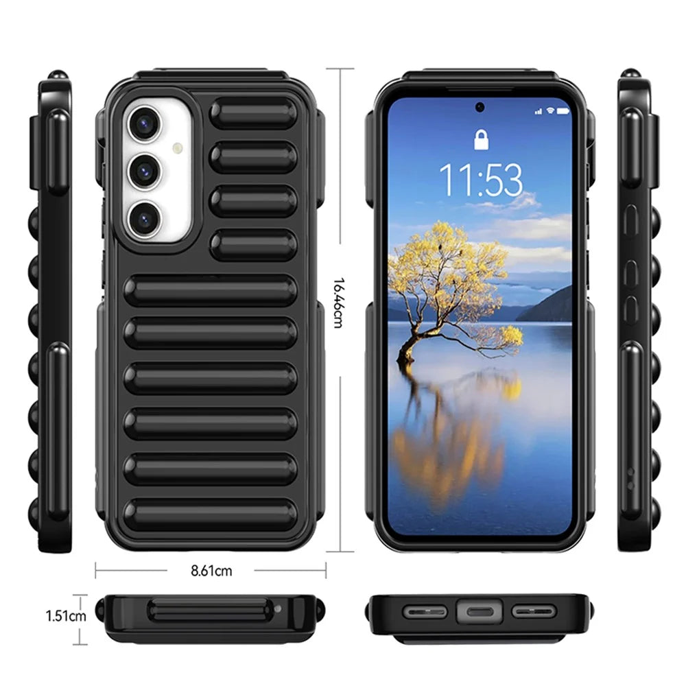 Capsule Series for Samsung Galaxy S23 FE Case Anti-Drop Ribbed Back TPU Phone Cover - Black - 6