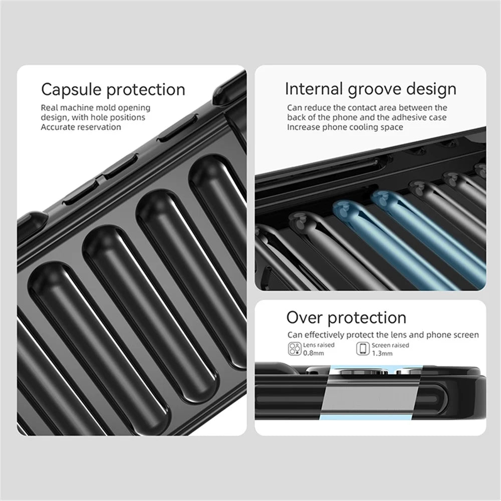 Capsule Series for Samsung Galaxy S23+ TPU Case Shockproof Ribbed Phone Cover - Black - 3