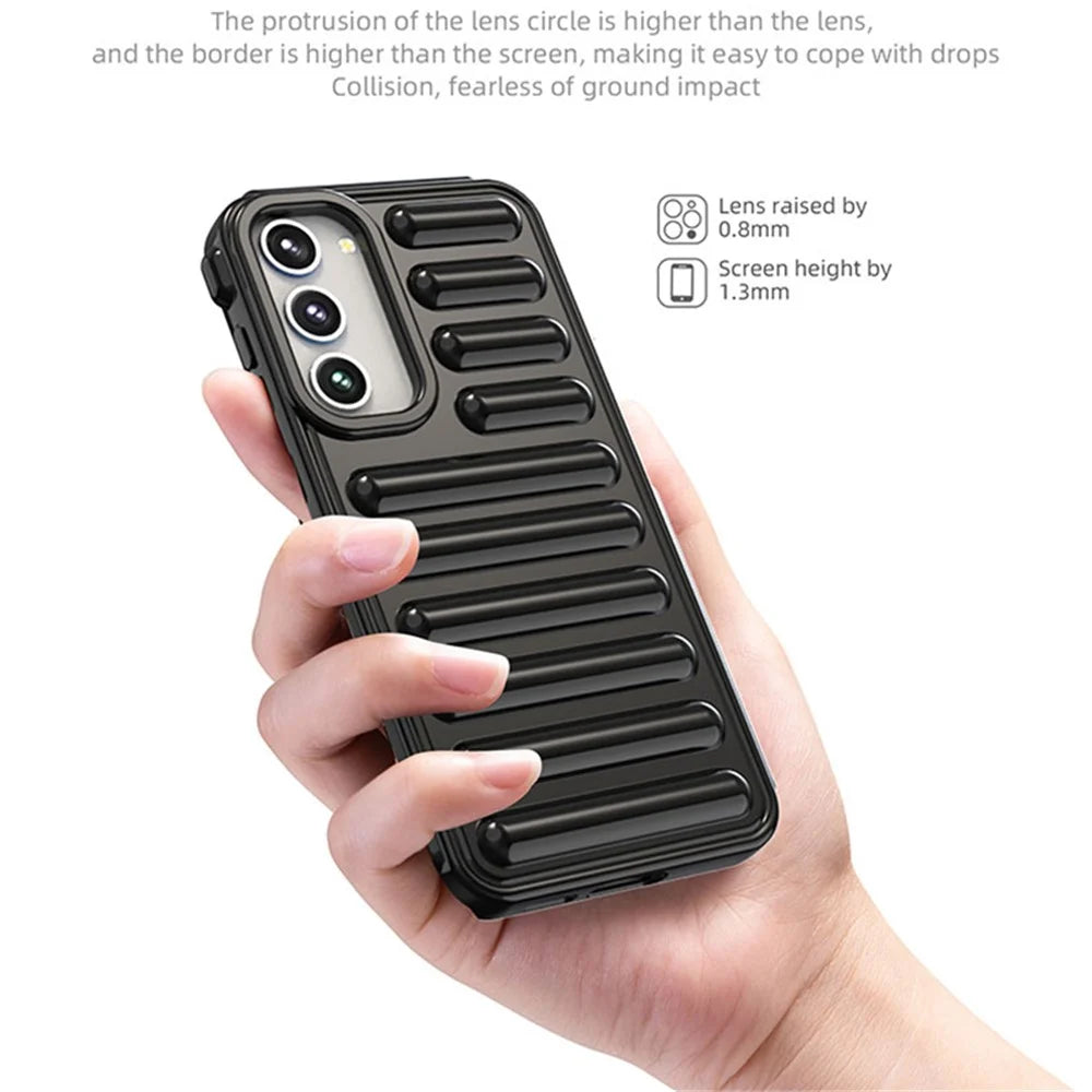 Capsule Series for Samsung Galaxy S23+ TPU Case Shockproof Ribbed Phone Cover - Black - 4