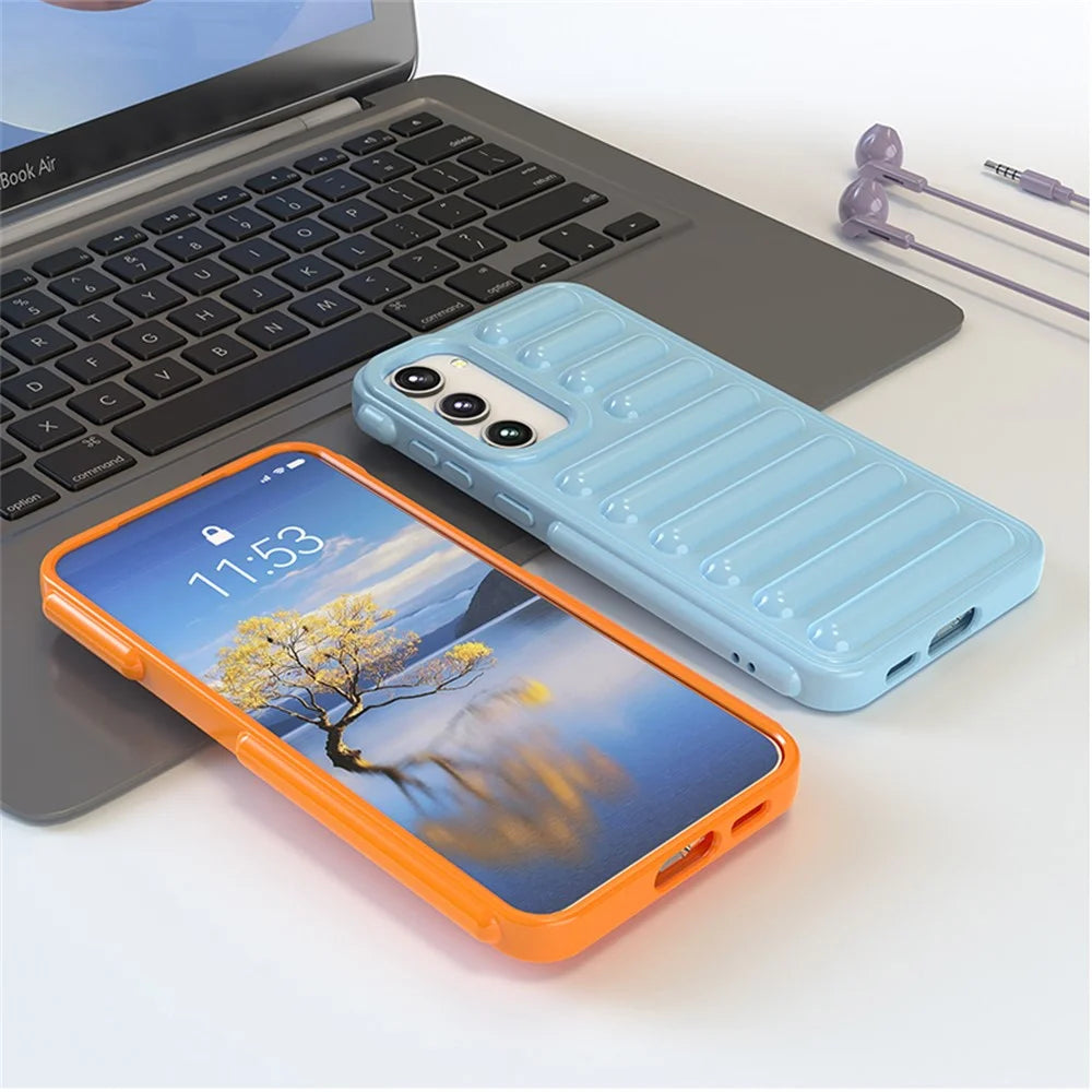 Capsule Series for Samsung Galaxy S23+ TPU Case Shockproof Ribbed Phone Cover - Black - 5