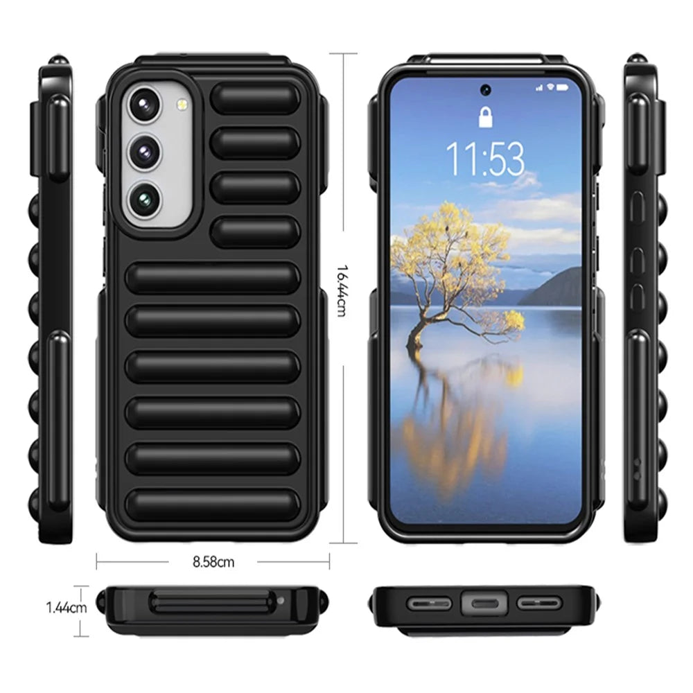 Capsule Series for Samsung Galaxy S23+ TPU Case Shockproof Ribbed Phone Cover - Black - 6