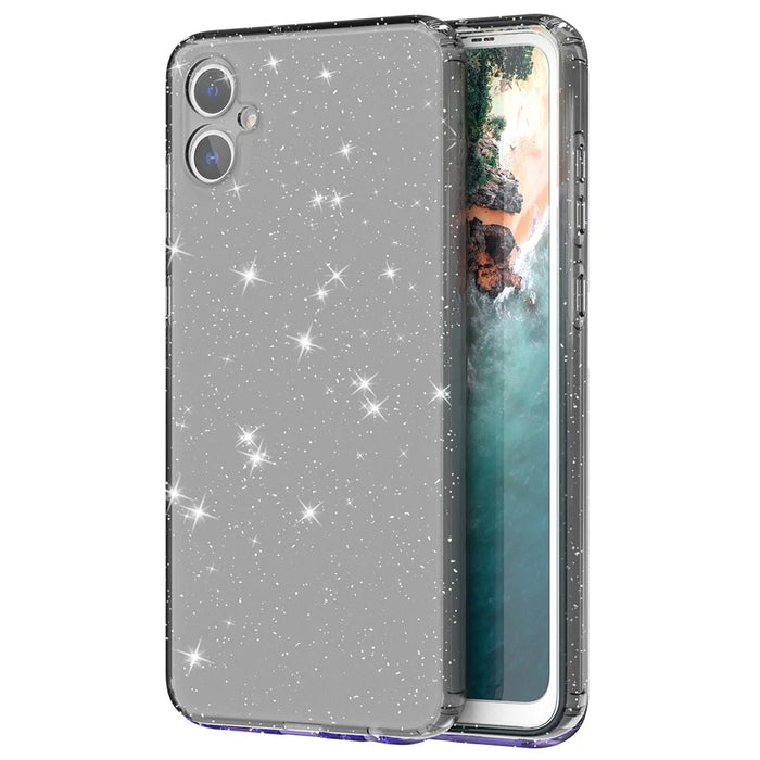 For Samsung Galaxy A05 4G Case Soft TPU Phone Cover Glitter Clear Sparkly - Transparent Black - 1