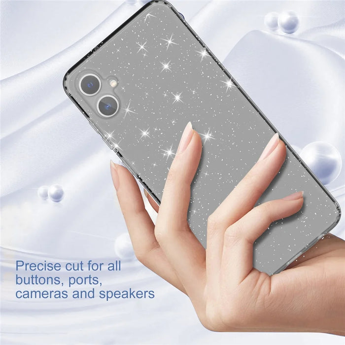 For Samsung Galaxy A05 4G Case Soft TPU Phone Cover Glitter Clear Sparkly - Transparent Black - 2