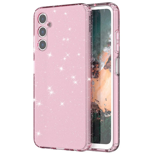 For Samsung Galaxy A05s 4G Case Bling Sparkle TPU Phone Cover - Transparent Pink - 1