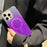 For iPhone 15 Pro Max Magnetic Case Geometric Rhombus IMD PC+TPU Phone Cover - Purple - 2