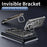 Auspicious Cloud Series For iPhone 15 Pro Max Magnetic Case Aluminum Alloy Hollow Kickstand Phone Cover - Grey - 3