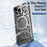 Auspicious Cloud Series For iPhone 15 Pro Max Magnetic Case Aluminum Alloy Hollow Kickstand Phone Cover - Grey - 6