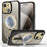 For iPhone 13 Graphene Heat Dissipation Case Silicone+PC Kickstand Phone Cover - Gold - 1