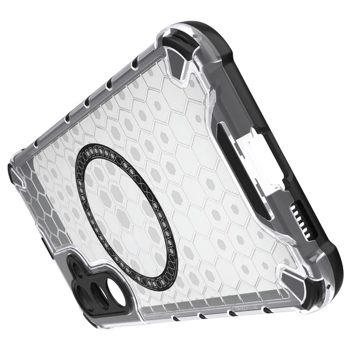 For Samsung Galaxy S23 FE Case Honeycomb Magnetic Ring TPU+PC Phone Cover - Transparent - 7
