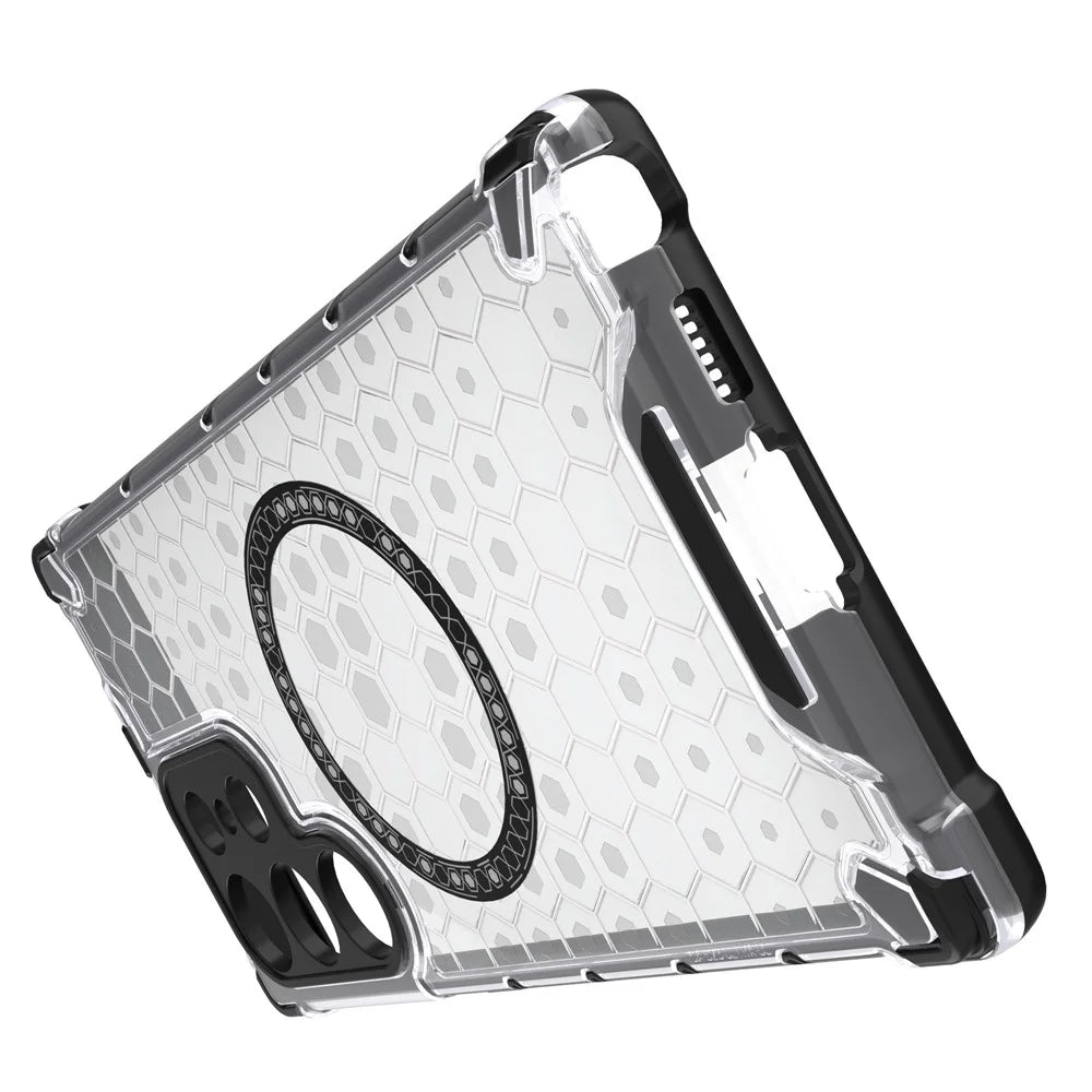 For Samsung Galaxy S23 Ultra Magnetic Case TPU+PC Phone Cover Honeycomb Shock-Absorbing - Transparent - 6