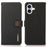 KHAZNEH For iPhone 16 Case RFID Blocking Genuine Cow Leather Phone Wallet Cover -  Black - 1