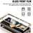 For Samsung Galaxy Z Fold6 5G Case Kickstand Leather+PC Hard Phone Cover with Screen Film and Stylus - Champagne Gold - 4