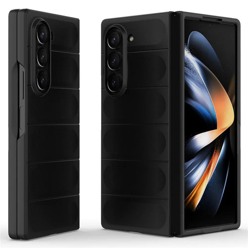For Samsung Galaxy Z Fold6 5G Case Rugged Hard PC Folding Phone Cover - Black - 1