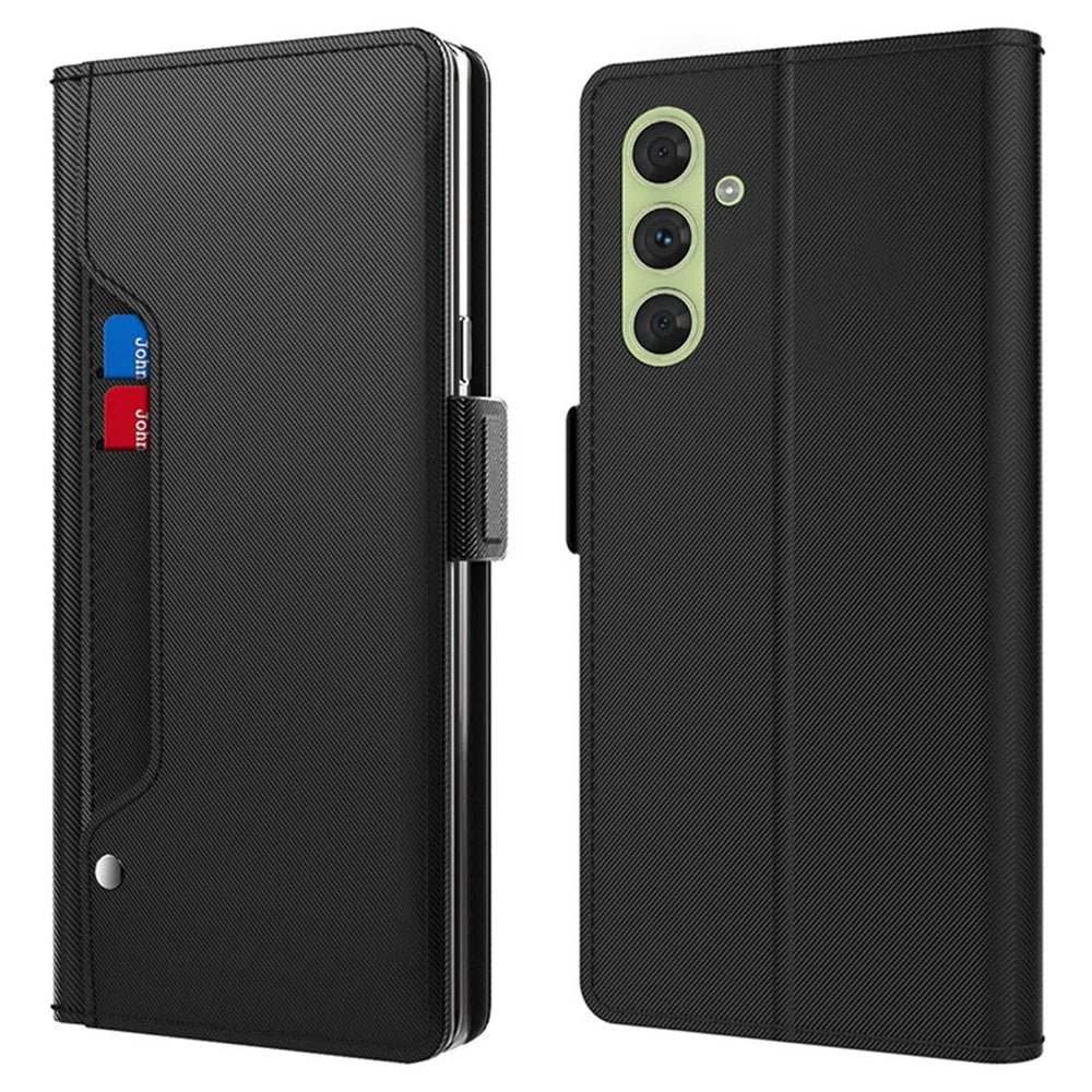 For Samsung Galaxy M55 5G / C55 5G / F55 5G Phone Case Anti-Drop PU Leather Flip Cover with Card Holder - Black - 1