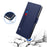 For Samsung Galaxy M55 5G / F55 5G / C55 5G Mirror Case PU Leather Flip Phone Cover with Card Slot - Blue - 4