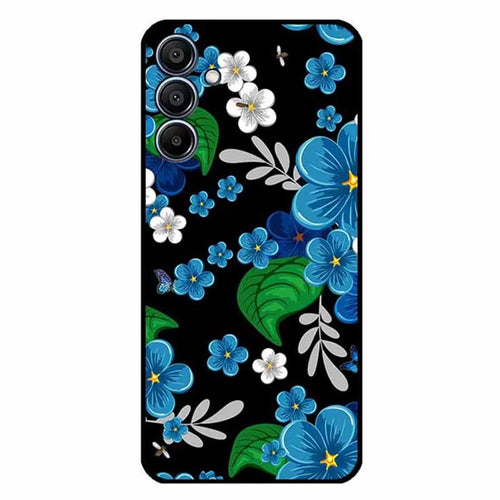 For Samsung Galaxy F15 5G / M15 5G Case Trendy Design TPU Phone Cover - Blue Flower - 1