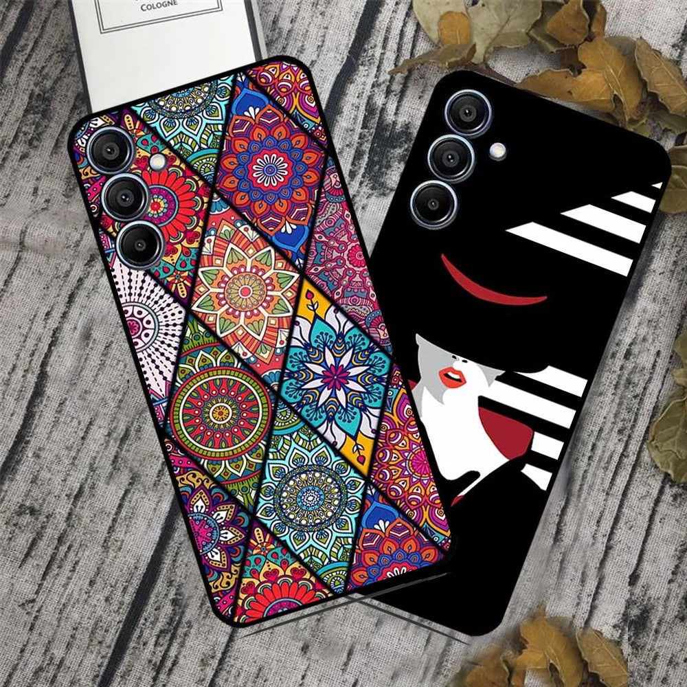 For Samsung Galaxy F15 5G / M15 5G Case Trendy Design TPU Phone Cover - Blue Flower - 4