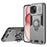 For iPhone 15 Plus Case Lens Protection PC+TPU Phone Cover with Kickstand - Grey - 1