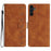 For Samsung Galaxy A55 5G Case Butterfly Imprinted Leather Anti-Scratch Phone Shell - Brown - 1