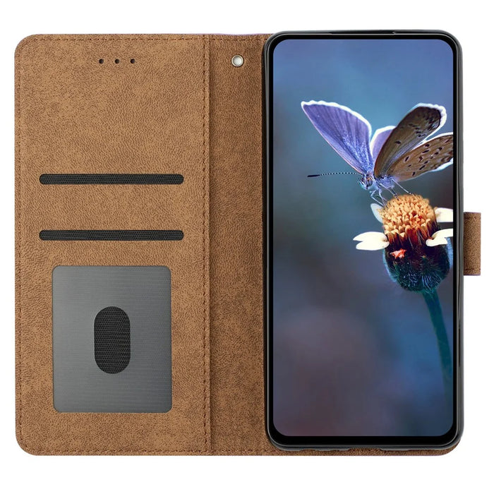 For Samsung Galaxy A55 5G Case Butterfly Imprinted Leather Anti-Scratch Phone Shell - Brown - 2
