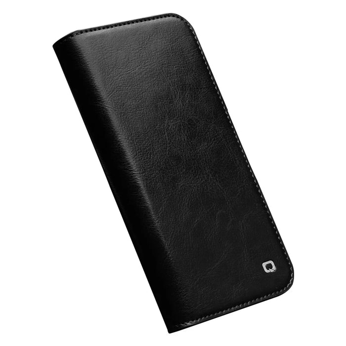 QIALINO For iPhone 14 Pro Max 6.7 inch Phone Flip Wallet Case Stand Drop-proof Genuine Leather Phone Cover - Black - 5