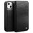 QIALINO For iPhone 14 Plus Full Protection Phone Flip Wallet Case Stand Drop-proof Genuine Leather Phone Cover - Black - 1