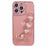 For iPhone 15 Pro Case Electroplating TPU Phone Cover with Heart Chain Strap - Pink - 1