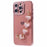 For iPhone 15 Pro Case Electroplating TPU Phone Cover with Heart Chain Strap - Pink - 3