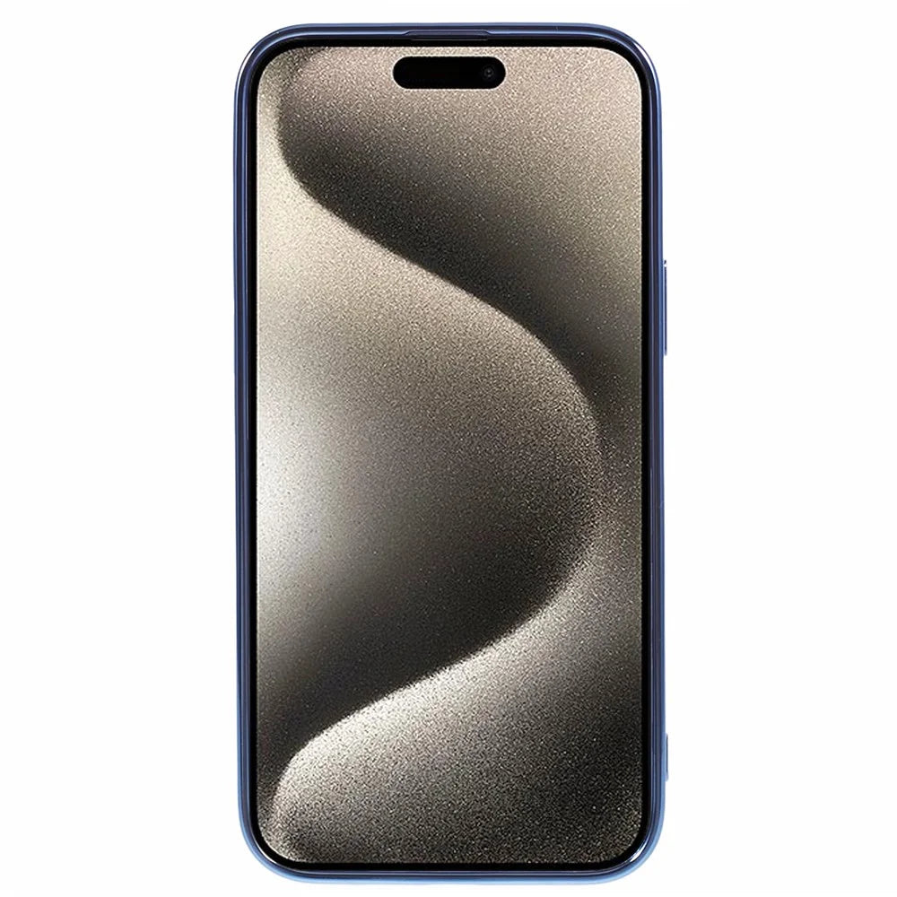 For iPhone 15 Case Cute Aesthetic TPU Phone Cover with Heart Bracelet Strap - Blue - 2