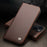 QIALINO For iPhone 14 Plus Wallet Case Stand Genuine Cow Leather Flip Phone Cover - Brown - 5