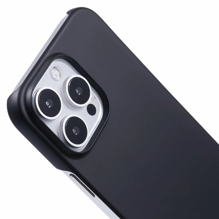 For iPhone 16 Pro Case PC Matte Skin-Touch Antifinger-Print Phone Back Cover - Black - 6
