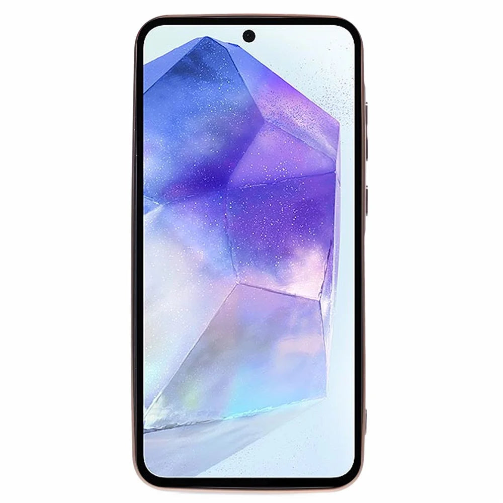 For Samsung Galaxy A34 5G Slim Case Electroplating Soft TPU Phone Cover with Strap - Black - 2