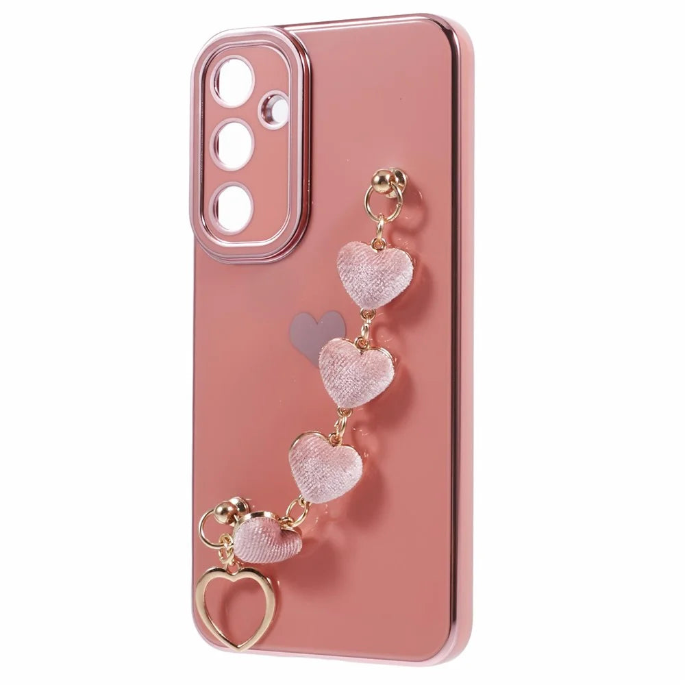 For Samsung Galaxy A25 5G (Global) (161.0 X 76.5 X 8.3mm) Case Heart Pattern TPU Phone Cover - Pink - 3